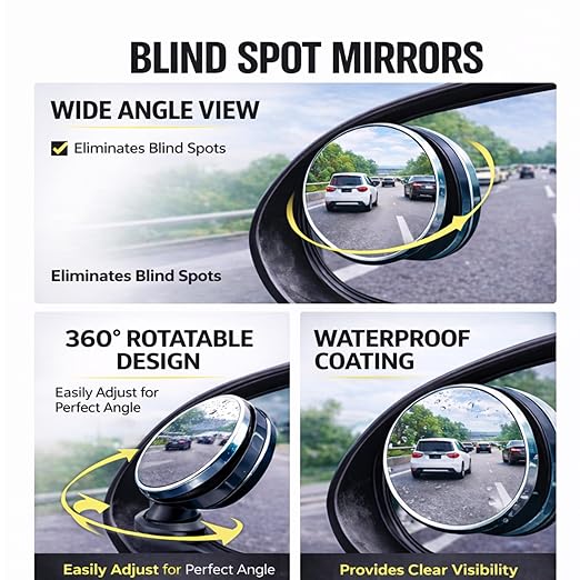 360° Adjustable Blind Spot Mirror (Car Combo Pack)