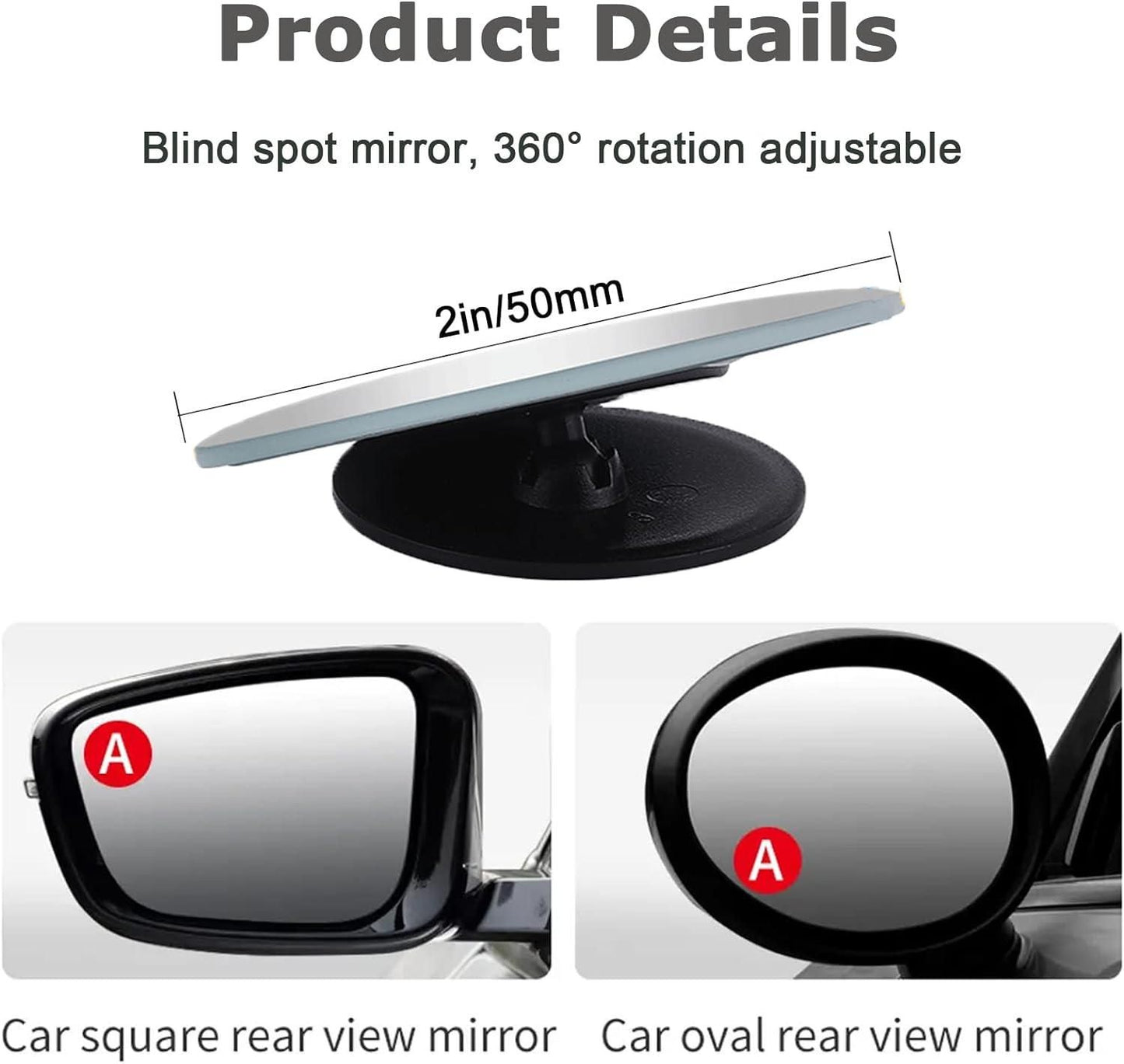 360° Adjustable Blind Spot Mirror (Car Combo Pack)